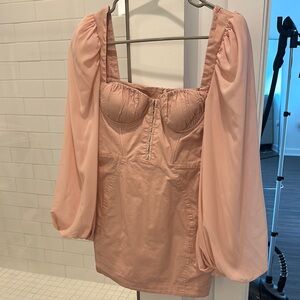 Oh Polly Pink Long Sleeve Dress